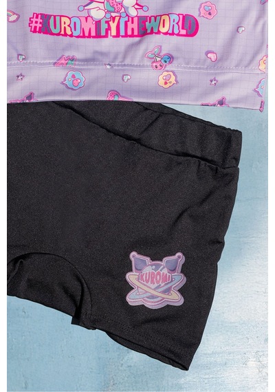 Beniizle Desenli Kız Çocuk Bikini Takım Lila