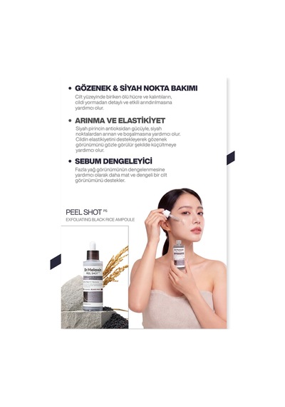 Siyah Pirinç Özlü Gözenek & Siyah Nokta Karşıtı Arındırıcı Peeling Serum 80ml