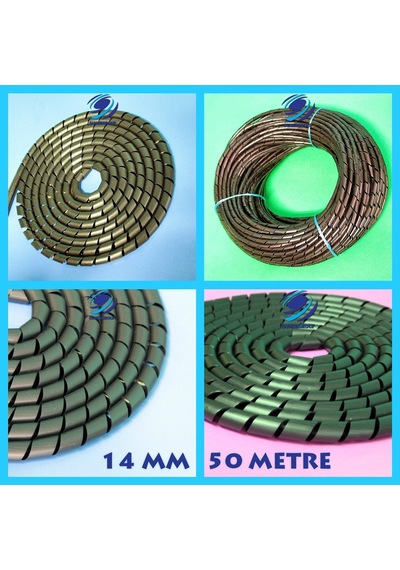 Kablo Düzenleyici Koruyucu Spiral Rulo No 4- 14 Mm Siyah 50 M