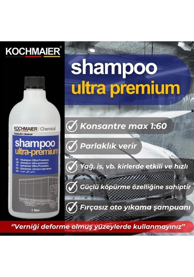 Shampoo Ultra Premium Oto Araç Cilalı Fırçasız Şampuan Temizleyici Kopüklü Snow Foam Yıkama Kon