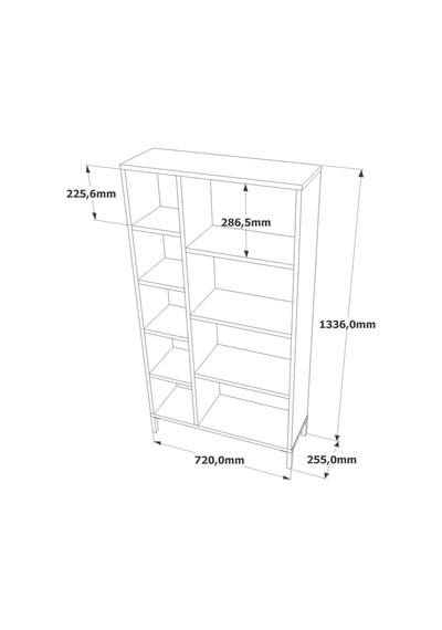 Best Kitaplık Metal Ayaklı Çam Bes3-aa Atlantik Çam - Antrasit