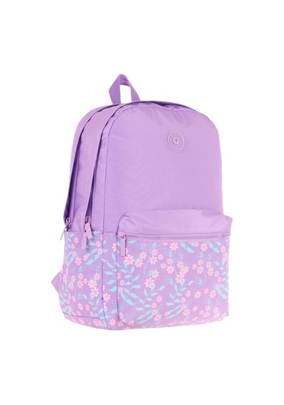 Kaukko Soft Floral Kız Çocuk Üç Bölmeli Mor Çiçekli Okul Sırt Çantası - K1793 Mor