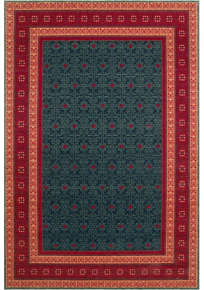 Hoom Rugs Cadis Kdm 13 Navy Red Yeni Zelanda Yünü El Emeği Kara Tezgah Halısı Mavi - Kırmızı