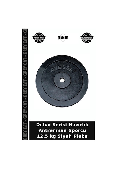 Delux Serisi Hazırlık Antrenman Sporcu 12,5 Kg Siyah Plaka