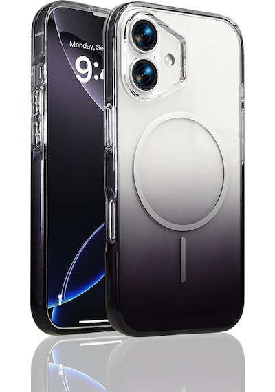 Apple Uyumlu iPhone 16 Kılıf M-safe Şarj Özellikli Zore Septik Silikon Kapak Siyah