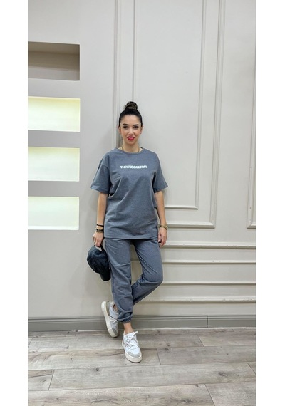 Thatssofetch Füme T-shirt Eşofman Altı Jogger - Beyaz Baskılı Eşofman Takımı Oversize Füme-279612 Thatssofetch Füme T-shirt Eşofman Altı Jogger - Beyaz Baskılı Eşofman Takımı Oversize Füme-279612