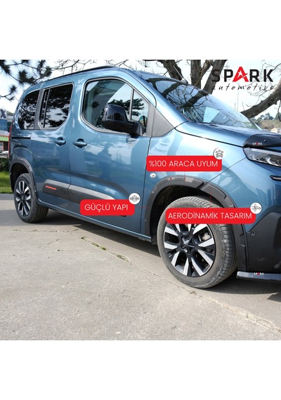 Citroen Berlingo 2019- Yılı Ve Sonrası Uyumlu Çamurluk Dodik 8 Parça Siyah