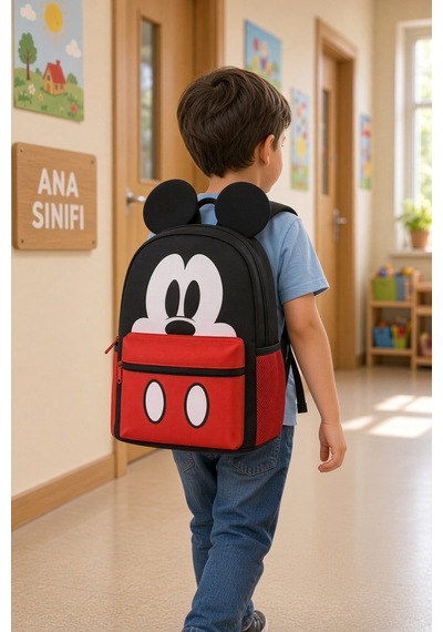 Fare Temalı Anaokulu Okul Çantası Çocuk Sırt Çantası Okul Öncesi Günlük Kullanım 33 X 23 X 10 Cm Çok Renkli