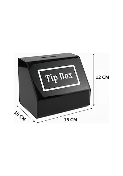 Tipbox - Bahşiş Kutusu Siyah - 15x10xh12cm