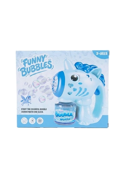 Funny Bubbles Elektirikli Unicorn Köpük Tabancası Mavi