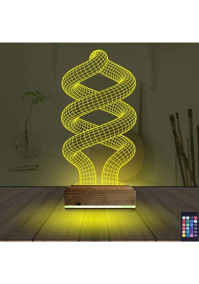Luvivia Geometrik Dekoratif 3d Lamba - Masa Gece Lambası V7 Şeffaf