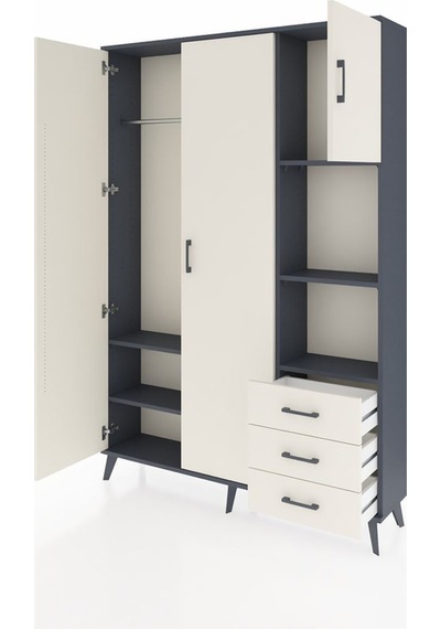 Arges Dolap 5 Raflı 3 Çekmeceli Tek Askılı 132x30x195 Antrasit-aytaşı/aytaşı Aytası/aytası Arges Dolap 5 Raflı 3 Çekmeceli Tek Askılı 132x30x195 Antrasit-aytaşı/aytaşı Aytası/aytası