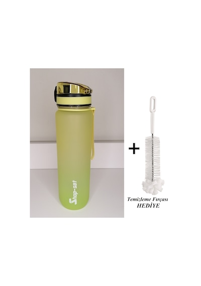 Shop-Set 1000 ML Tritan Motivasyonlu Su Matarası Neon Sarı