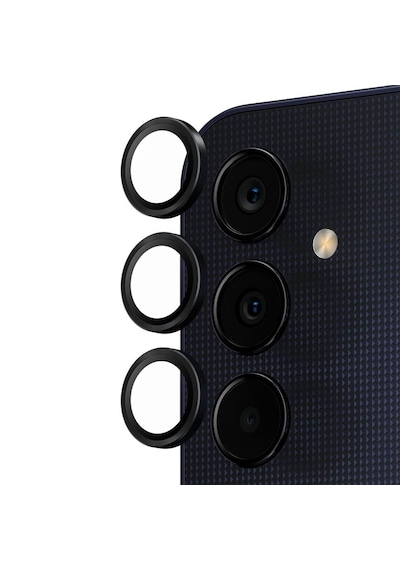 Forzacase Samsung Galaxy A25 / A05s İle Uyumlu Kamera Camı Lens Koruyucu Halka Seti - Fc381 Siyah