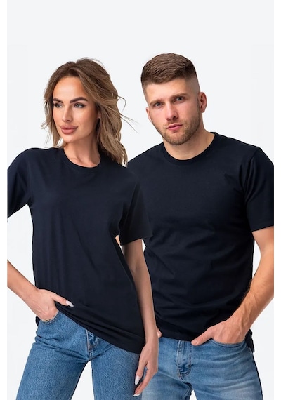 Uyguntarz Unisex Pamuklu Oversize Basic Tshirt Lacivert