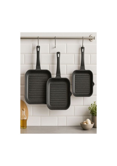 Hitit Siyah Döküm Grill 3 Lütava Seti 20/24/28 Cm - 785839080 Diğer