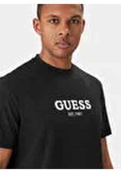 Guess M6gı16k3032k3032 Cn Ss Logo Con Erkek Tişört Siyah