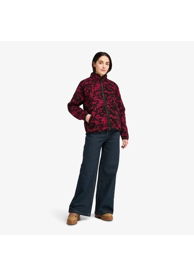 Timberland Printed Full-zıp Sherpa Kadın Bordo Cekettb0a5zuqefy1