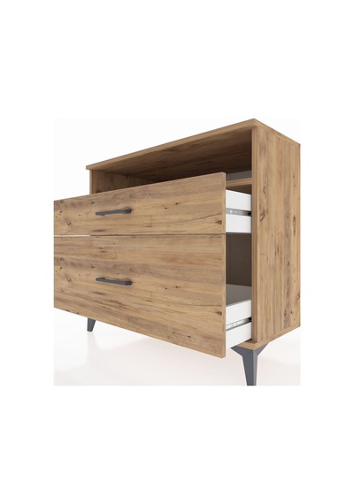 Kronos Şifonyer Tek Raflı 2 Çekmeceli 88x59x80 Çam-çam Çam
