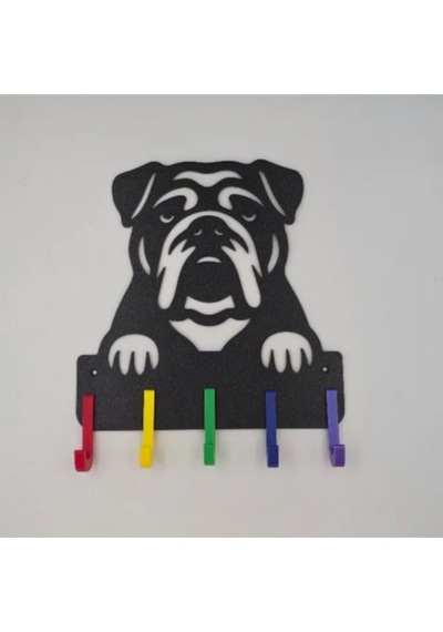 Bulldog Temalı Dekoratif Anahtarlık Ve Askılık - 3d Yazıcı Baskı - 22x22 Cm