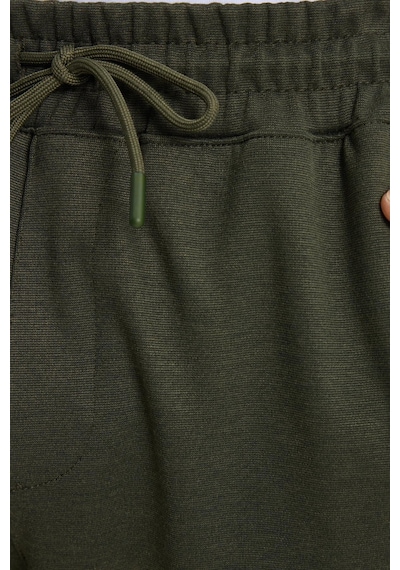 Tudors Erkek Regular Fit Klasik Kesim Beli Lastikli Bağcıklı Koyu Haki Jogger Pantolon-41773 Koyu Yeşil