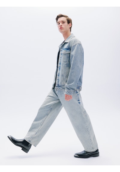 Koton Baggy Kot Pantolon Rahat Kesim Cep Detaylı Pamuklu Açık İndigo 5wam40115ıd Açık İndigo