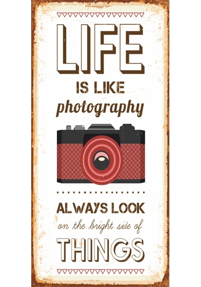 Fotoğraf Makinası (10 CM X 20 CM) mini retro ahşap poster
