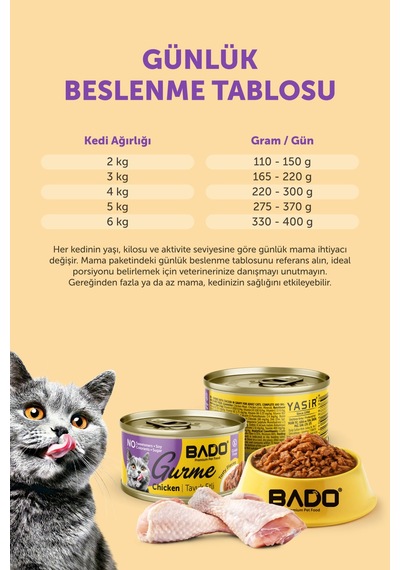 Bado Gurme Yaş Yetişkin Kedi Maması Tavuklu 85 Gr