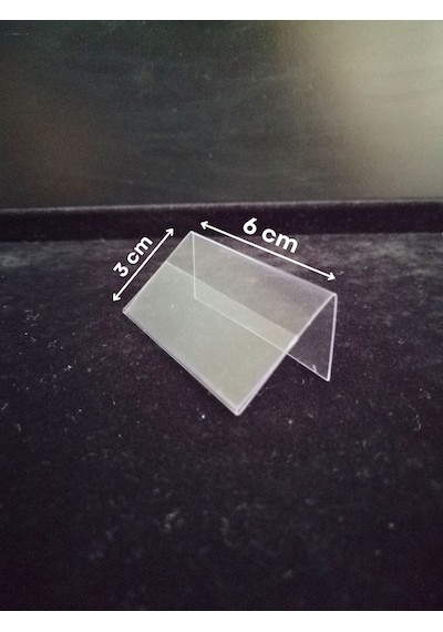 10 Adet Pvc Etiketlik Ürün Önü İsimlik 6x3 Cm Açılı Ürün Tanıtım
