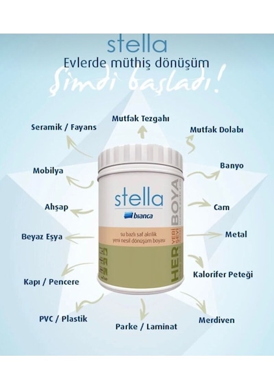 Stella Su Bazlı Saf Akrilik Dönüşüm Boyası 500 Ml Renk Taş Taş