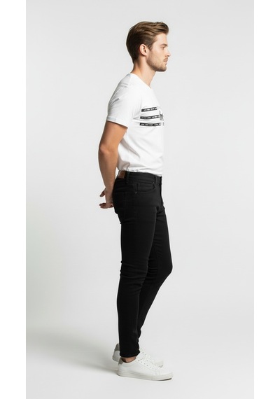 Maximodena Erkek Slogan Baskılı Modern Günlük T-shirt Beyaz