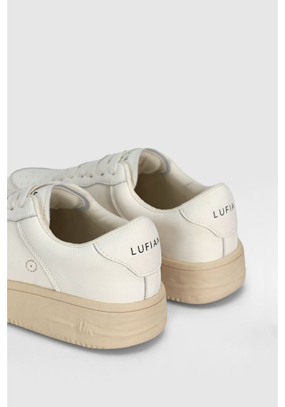 Lufian 122230041 Natalı Deri Unisex Sneaker Ayakkabı Beyaz