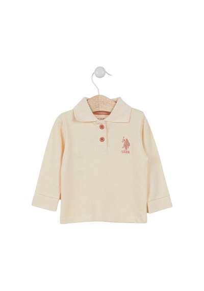 U.S. Polo Assn. Lisanslı Classic Bebek Uzun Kol Yakalı Sweatshirt Fil Dişi