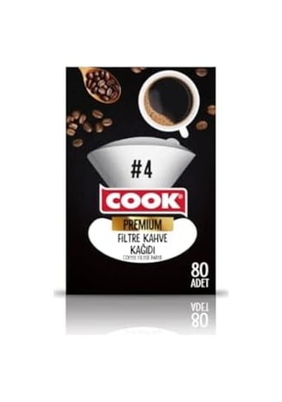 Premium Filtre Kahve Kağıdı, Ebat 4, 80 Adet