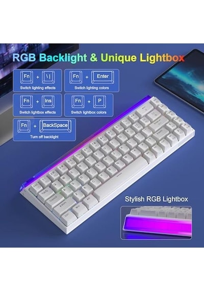 Rgb Işıklı Gaming Oyuncu Klavyesi - Kompakt Kablolu Mekanik Hisli Klavye, Renkli Led Aydınlatmalı, Türkçe Q Klavye
