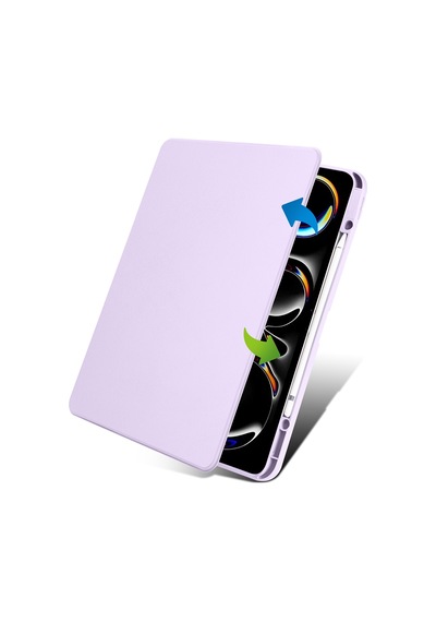 Apple Uyumlu iPad Pro 12.9 3./4./5./6. Nesil Kılıf Termik Kalem Bölmeli Dönebilen Standlı Kılıf 2018-2022