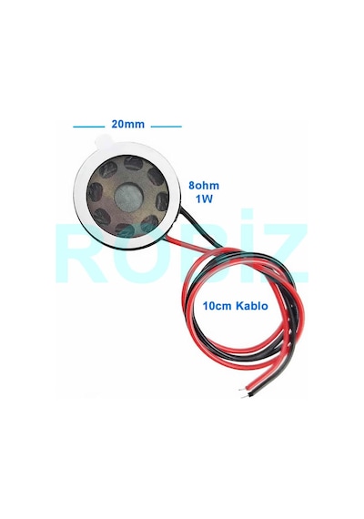 Hoparlör 1w 8ohm 20mm Yuvarlak 10cm Kablolu Mini 2cm Speaker Ses Müzik Amfi Ürün Müze Otomobil