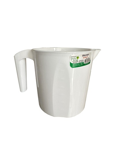 Polytime Plastik Beyaz Ölçekli Maşrapa - 1.5 Litre Beyaz
