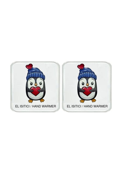 Sıa 2 Adet Penguen Cep Sobası,el Isıtıcı,sıcak Su Torbası Pvc 10x9,5cm Çok Renkli