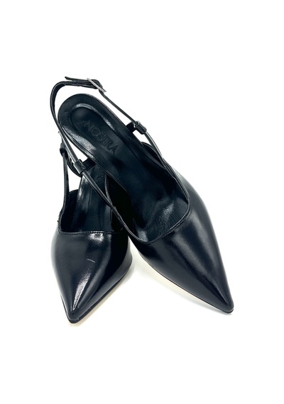 Nostra Shoes Siyah Emily Kadın Topuklu Ayakkabı Parlak Siyah