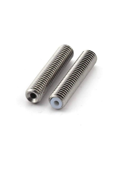 Koodmax 2 Adet 3d Yazıcı M6 Boğaz Ptfe Boru Paslanmaz Çelik Mk8 Besleme Tüpü Memesi Boğazı 40x6mm