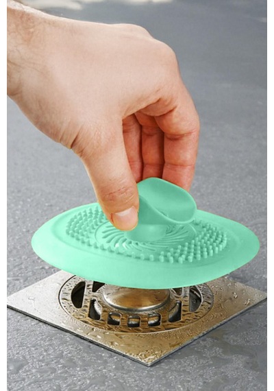 Koyu Mavi Gider Koku Önleyici Kademeli Silikon Lavabo Tıkacı Banyo Mutfak 10x10.5 Cm Yeşil