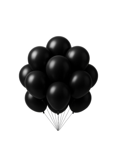 Metalik Balon 11 İnc 28 Cm 10 Adet Parti Doğum Günü Kutlama Süsleri Siyah