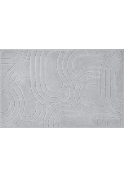 Bluenity Diamond Circle Doğal Pamuklu 2'li Banyo Kilim Seti 60x100+50x60 Cm - Gri