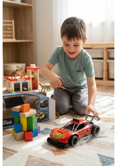 Super Speed Racing 1:20 Ölçekli Şarjlı Uzaktan Kumandalı Araba - 4 Kanallı Yarış Arabası Kırmızı