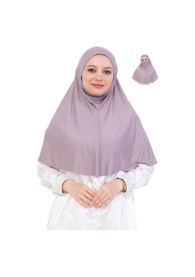 Modish Group Hazır Başörtüsü Pratik İslami Giyim Penye Peçeli Türban Namaz İçin Yumuşak Eşarp Açık Vizon