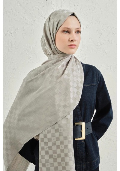 Armine Elegance J.ipek Pamuk Dama Şal - 75 X 195 Gümüş