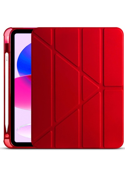 Apple  Uyumlu iPad, 10.9 2022 10.nesil Kılıf Tri Folding Kalem Bölmeli Standlı Kılıf