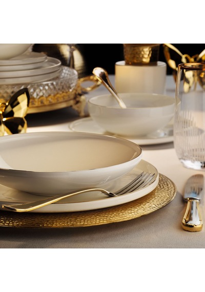 Aryıldız Bone Porselen Gold 6 Kişilik 24 Parça Yemek Takımı