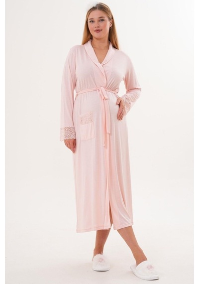 Mecit Pijama Mecit 6330 Bayan Pudra Sabahlıklı Hamile Lohusa Pijama Takımı